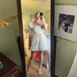 Hill House White Floral Mini Dress